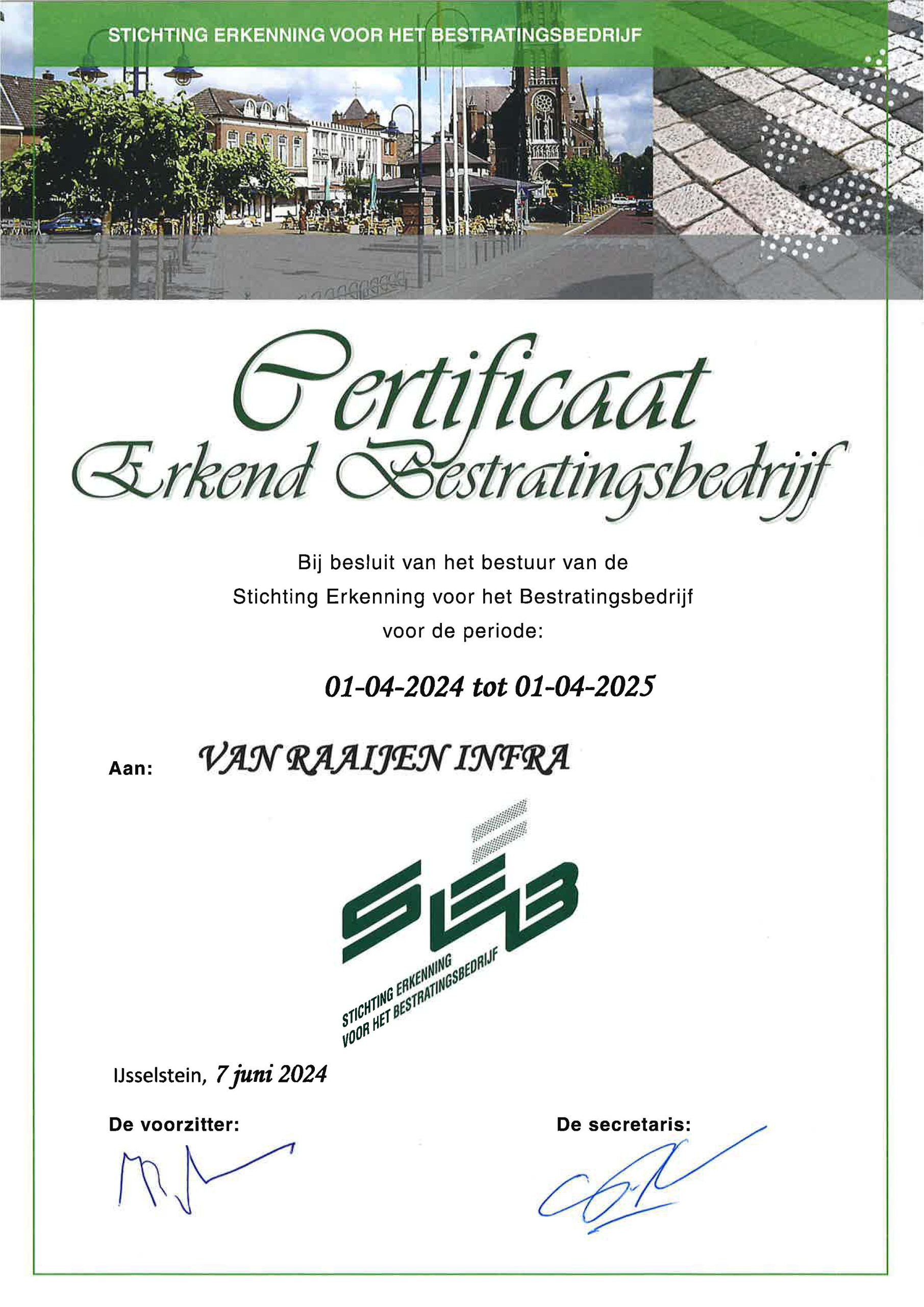 Van Raaijen Groep bv SEB 2025-2026