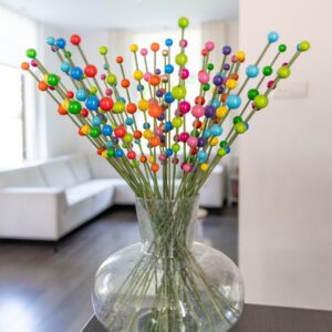 41 stelen houten bloemen inclusief een gouden bloem