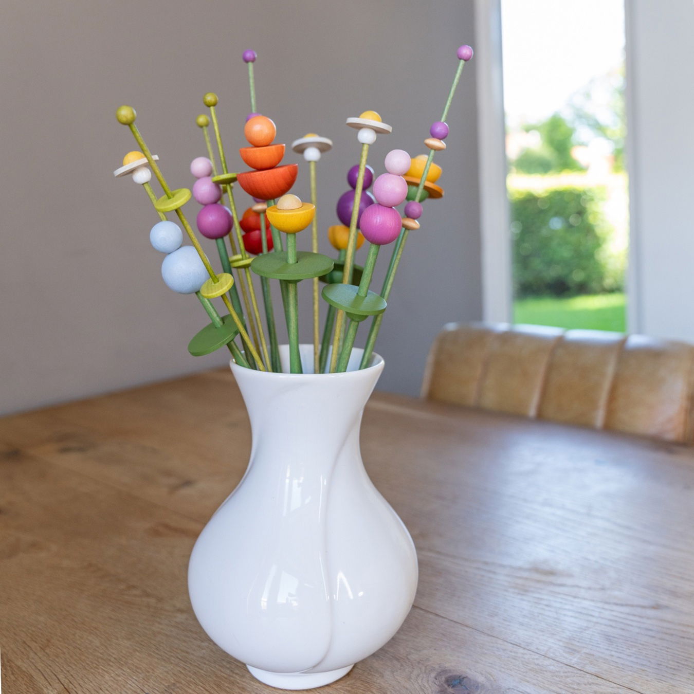 pastel roze, paars, blauw, geel en oranje in een boeket