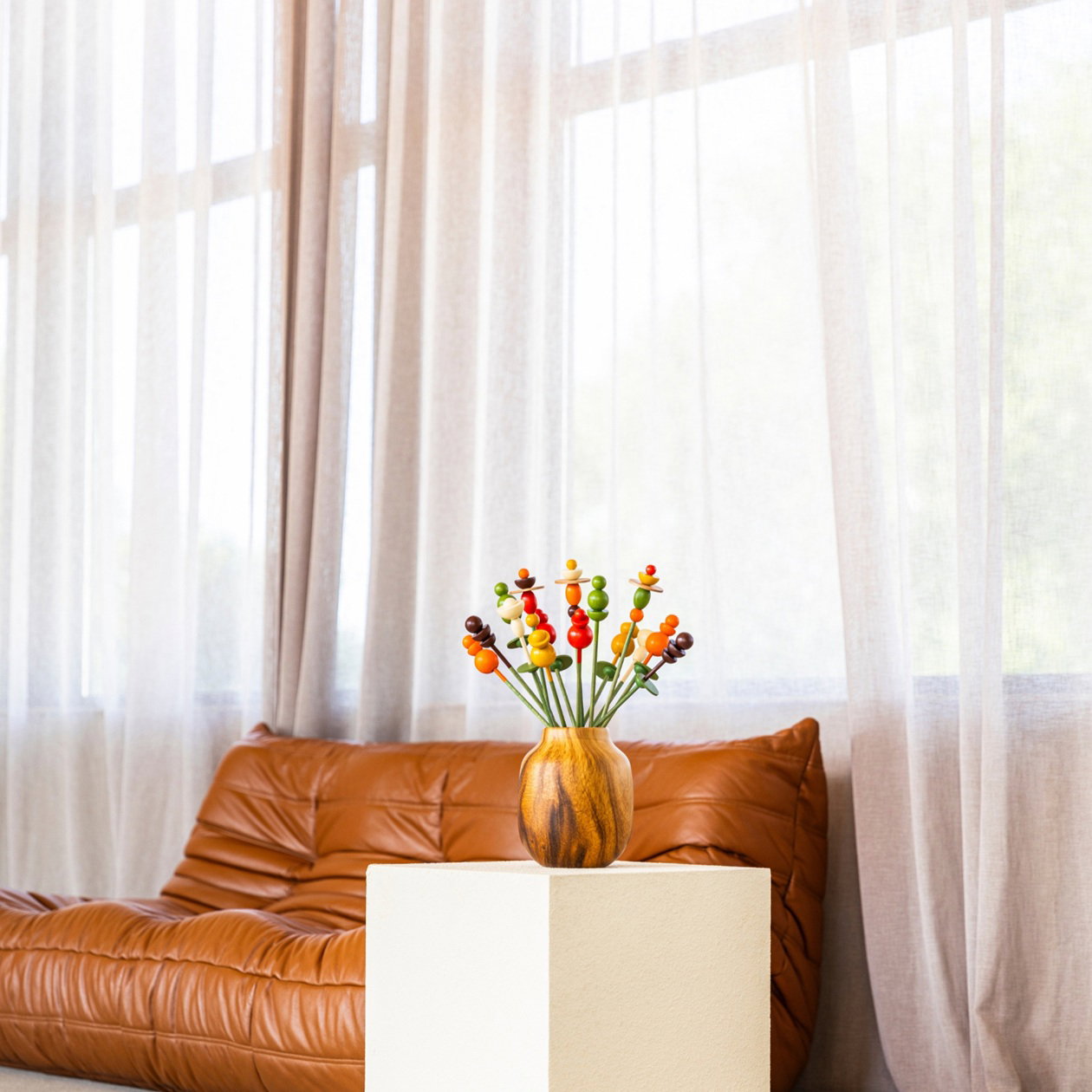 boeket Woodstock 15 in vintage kleuren jaren 70