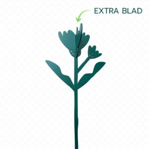 Goudsbloem groene houten bloem met extra blad 3D triplex lasergesneden bloem