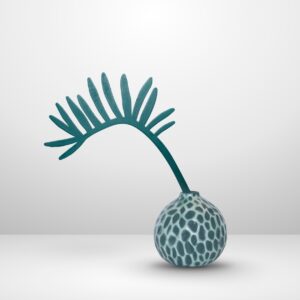 Palmblad groen houten blad in een bolvaas